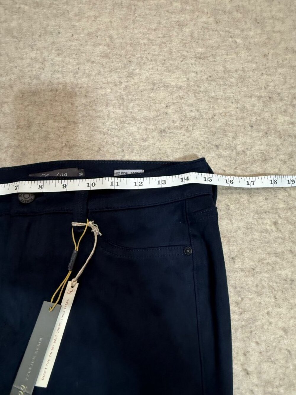 Level 99 Mid Rise Janice Ultra Skinny 5-Pocket Navy Blue Jeans 30" Waist Med NWT - Picture 9 of 12